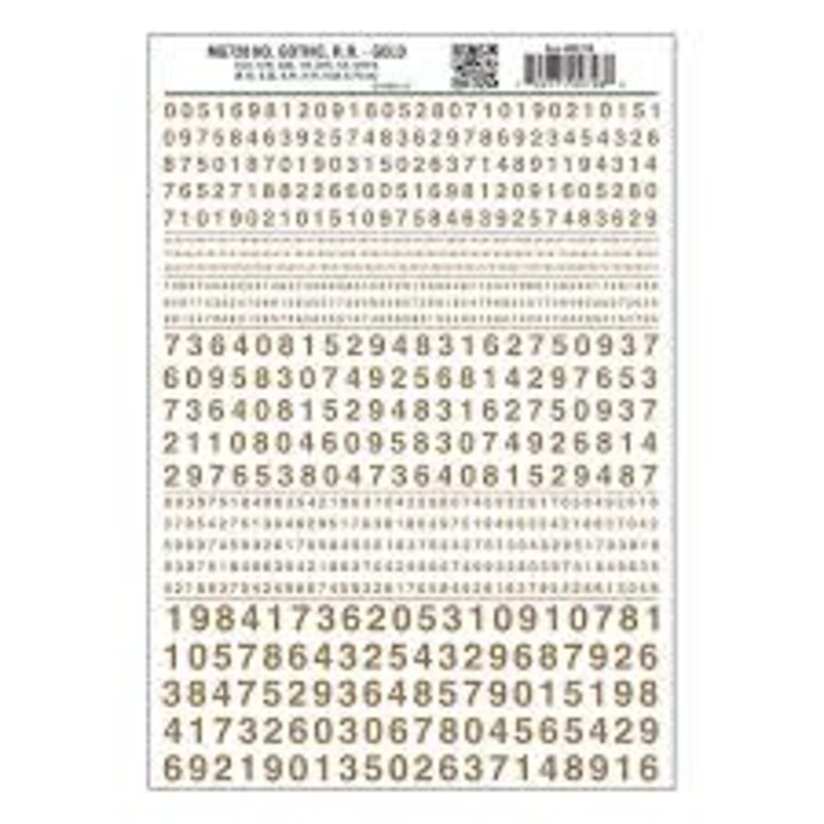 Woodland Scenics 728 Numbers Gothic RR Gold