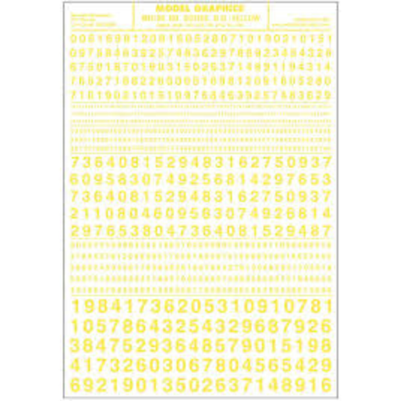 Woodland Scenics 730 Numbers Gothic RR Yellow