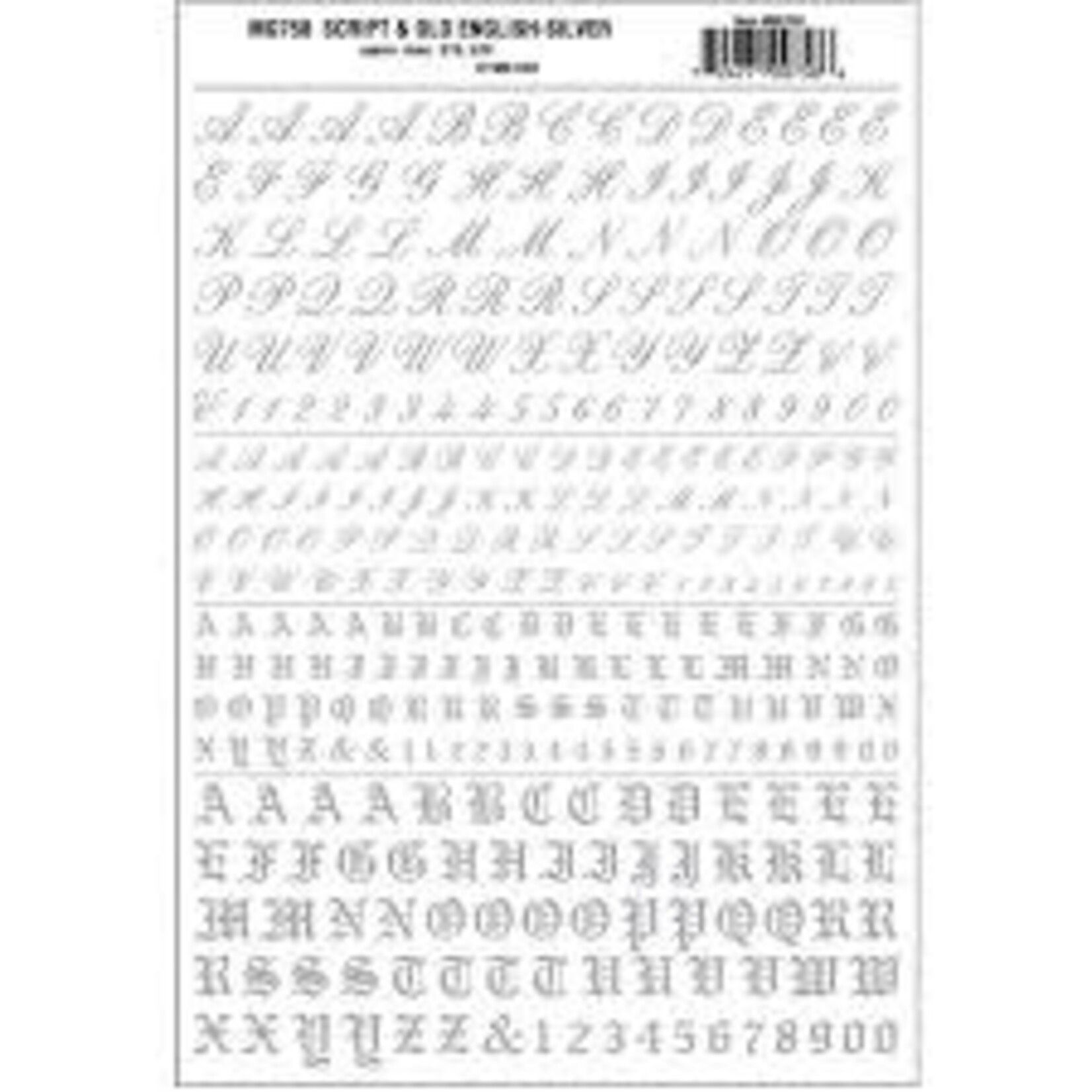 Woodland Scenics 758 Script & Old English Silver
