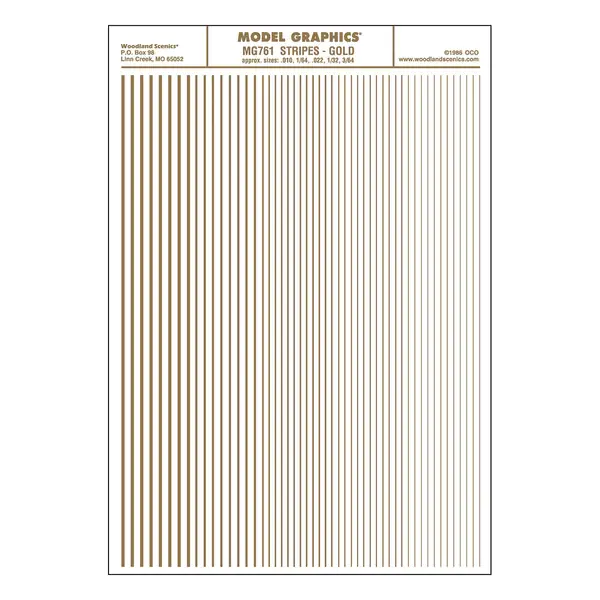 761 Stripes Gold Dry Transfers
