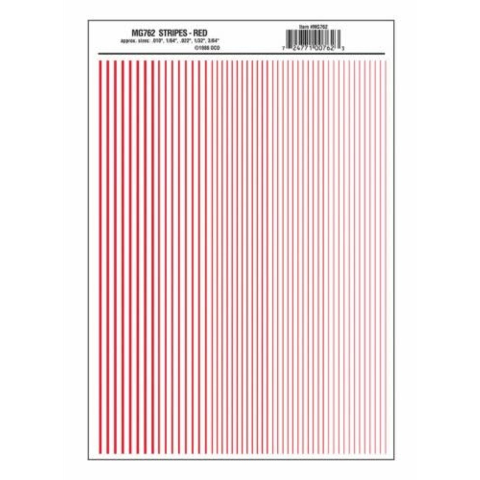 Woodland Scenics 762 Stripes Red Dry Transfers