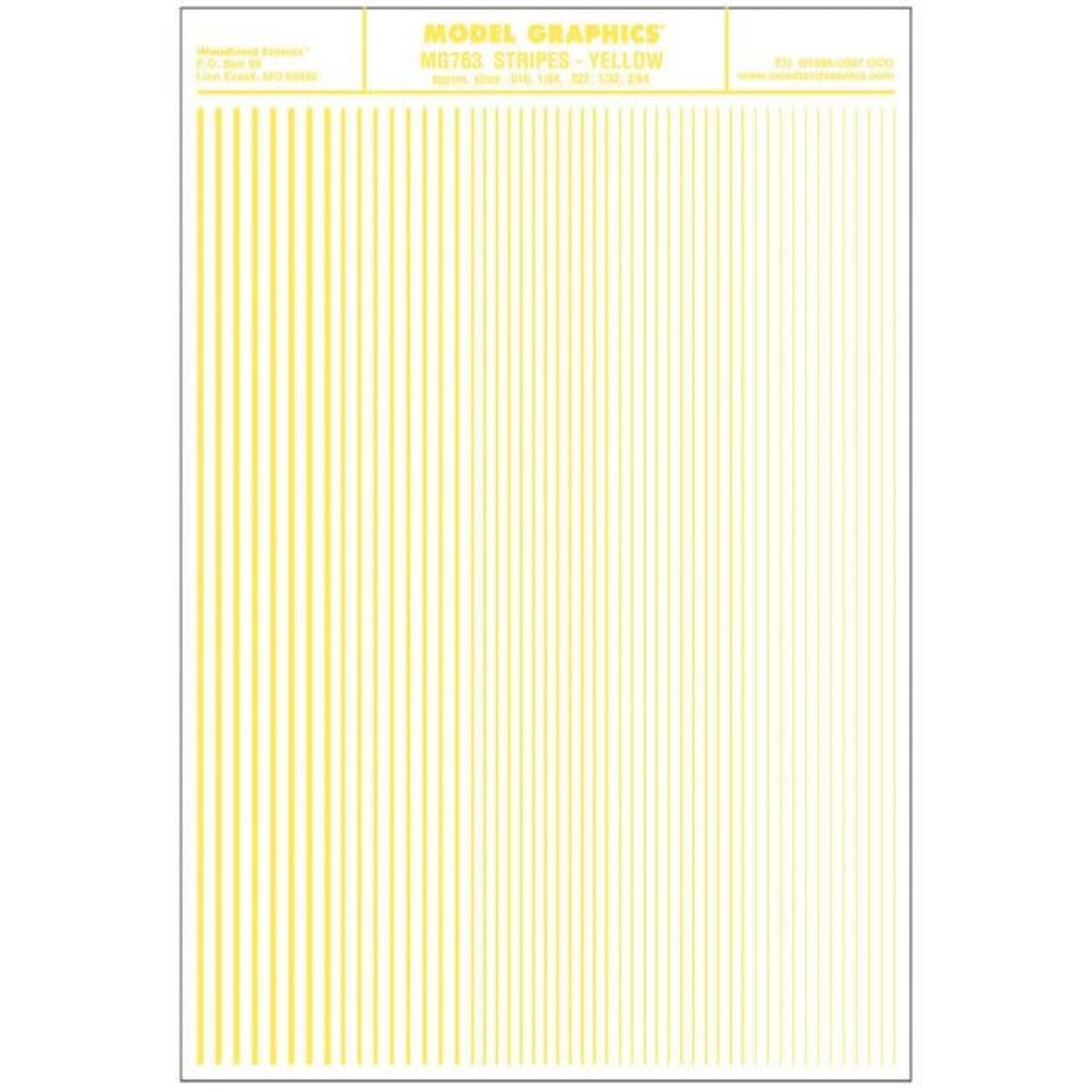 Woodland Scenics 763 Stripes Yellow Dry Transfers