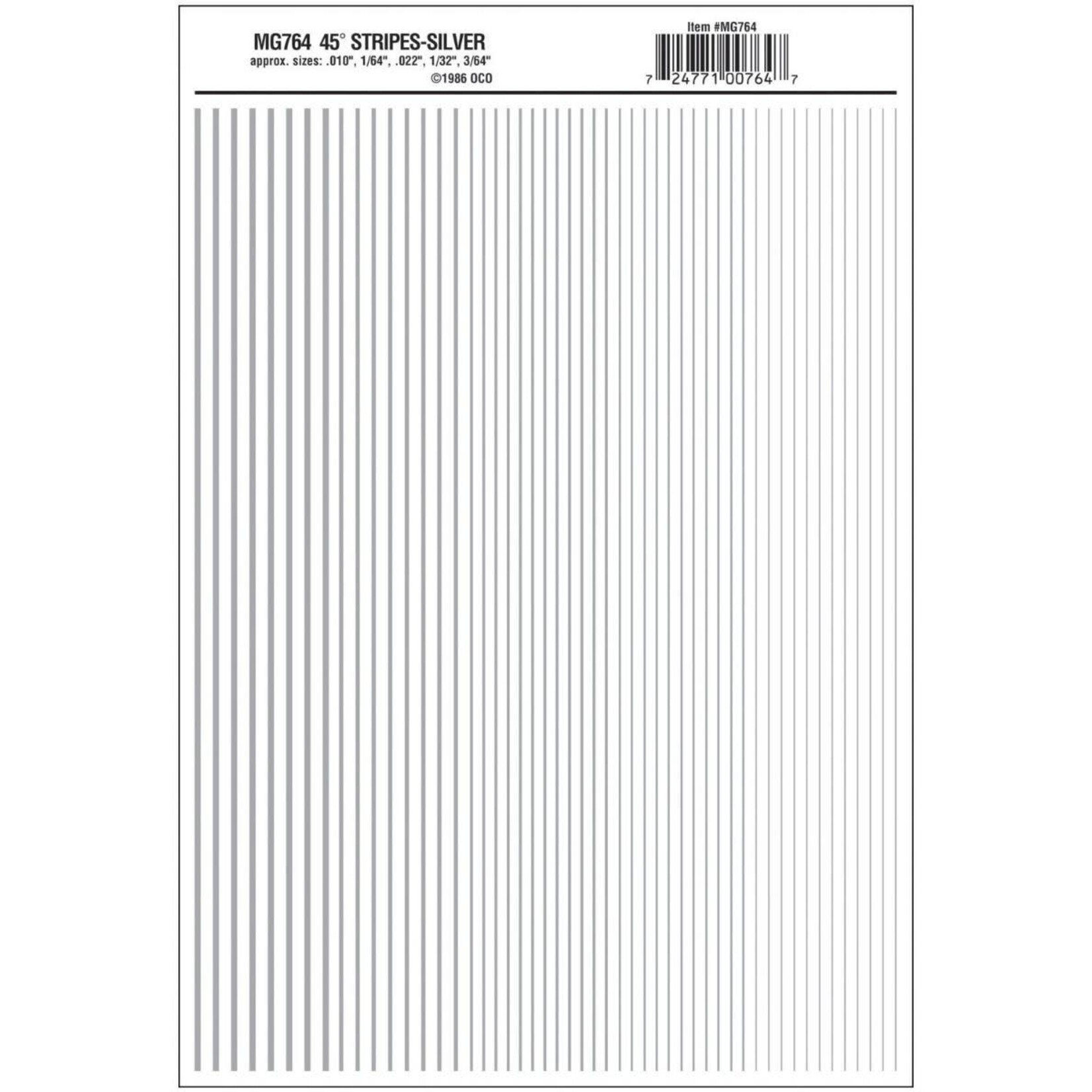 Woodland Scenics 764 Stripes Silver Dry Transfers