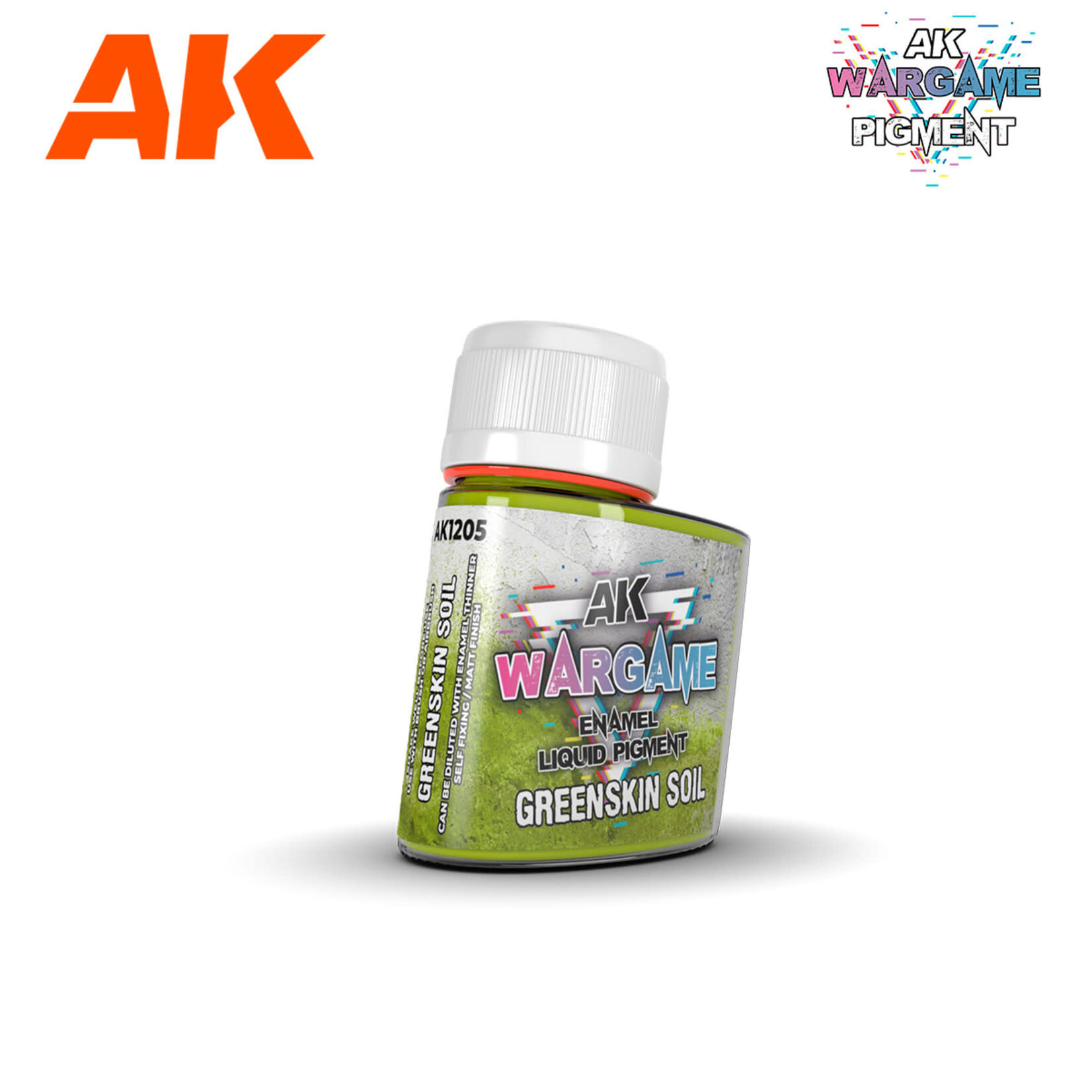AK Interactive 1205 Greenskin Soil Wargame Liquid Pigment Enamel 35ml
