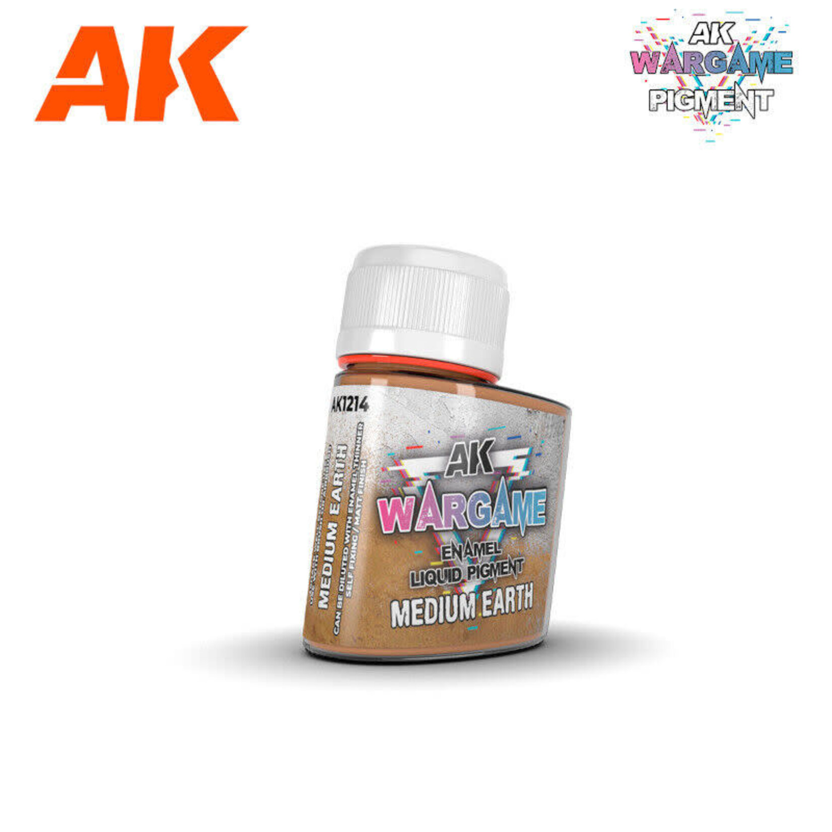 AK Interactive 1214 Medium Earth Wargame Liquid Pigment Enamel 35ml