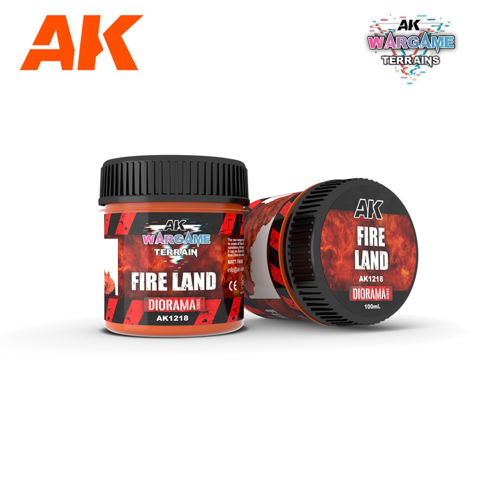 AK 1218 Fire Land Wargame Terrain Diorama Texture Acrylic 100ml