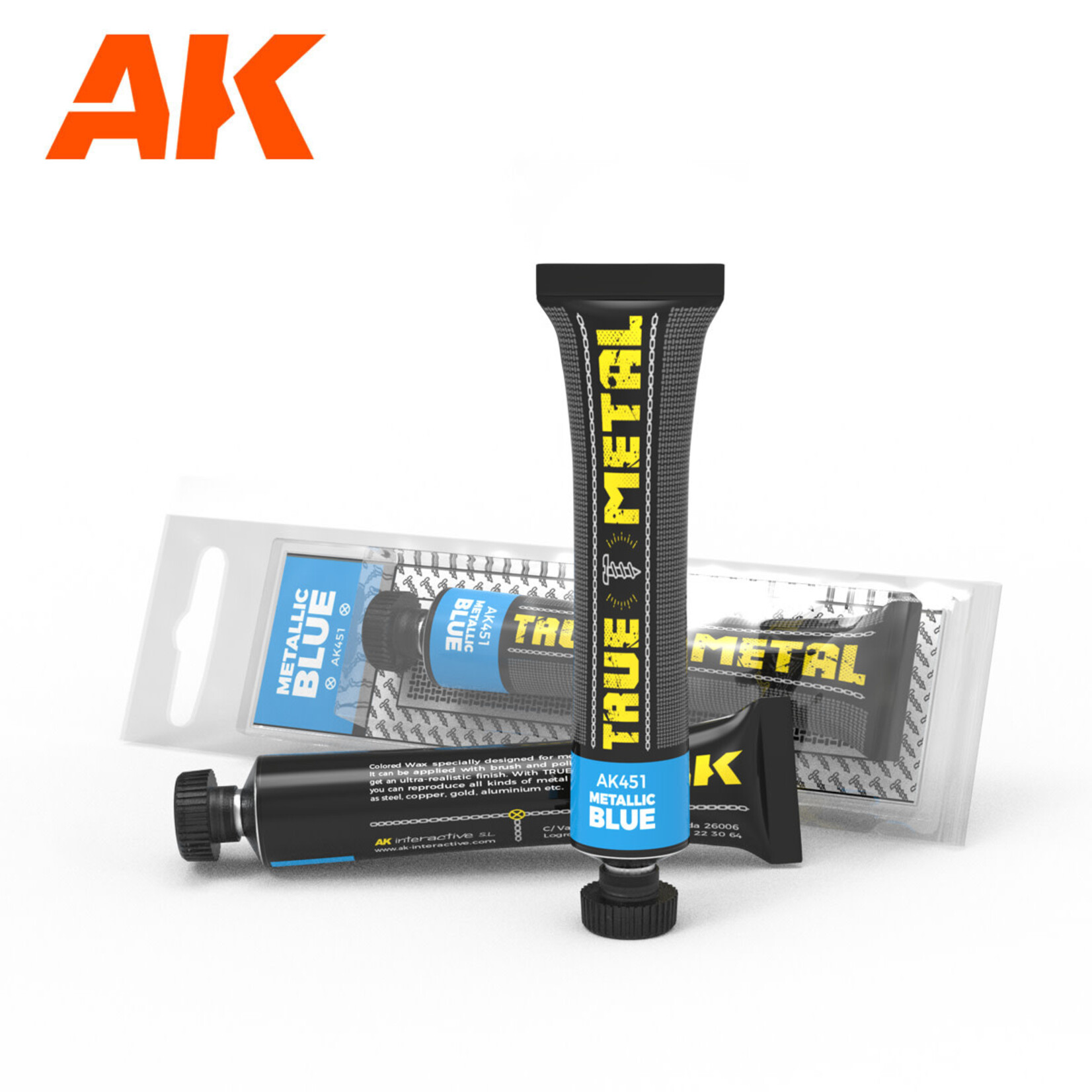 AK Interactive 451  True Metal Wax Metallic Blue 20ml Tube