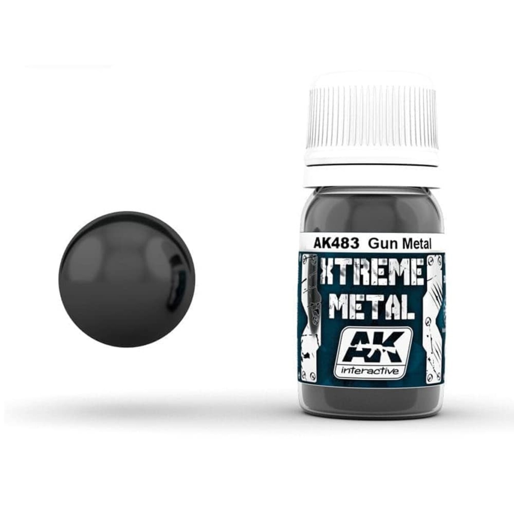AK Interactive 483 Xtreme Metal Gun Metal Metallic Paint 30ml Bottle