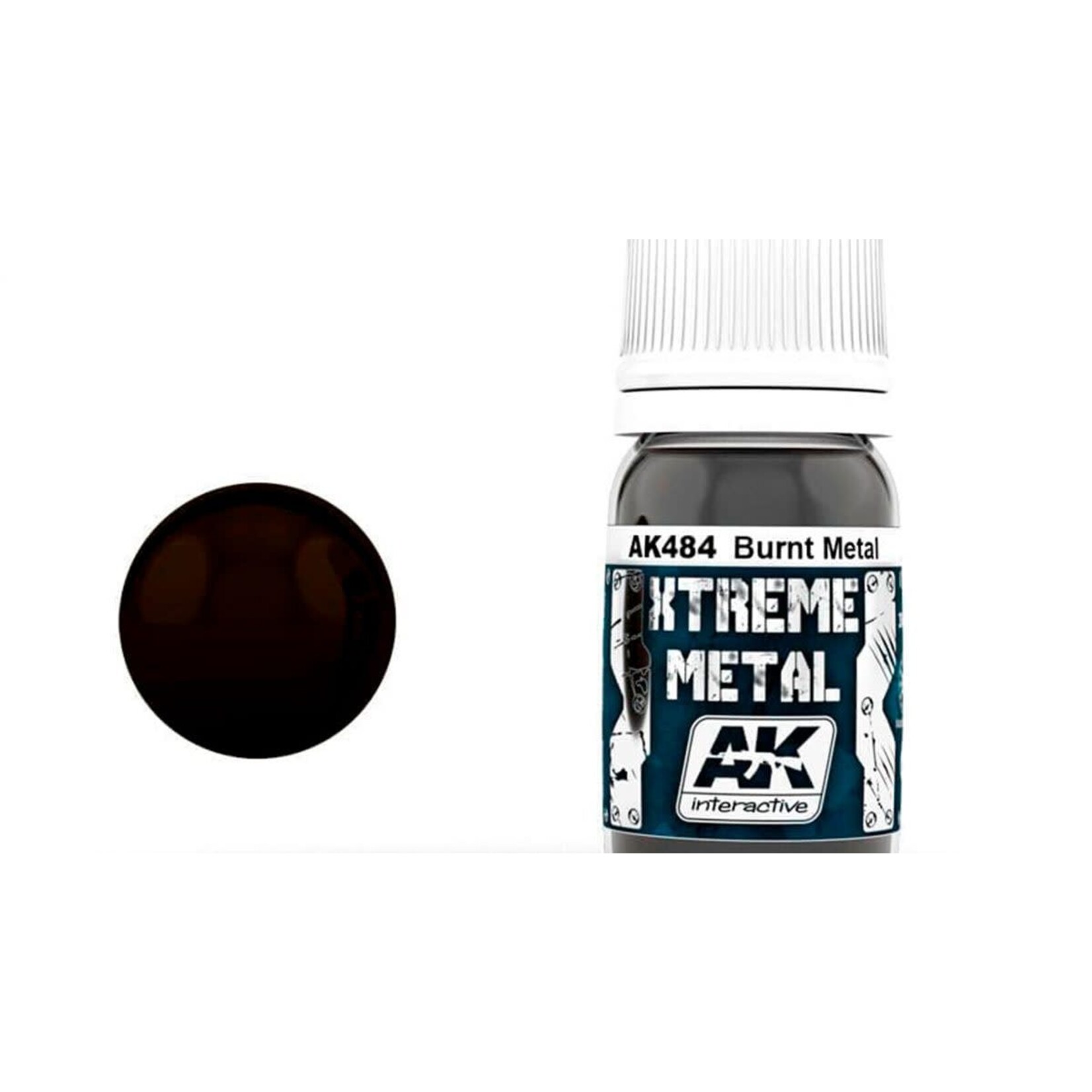 AK Interactive 484 Xtreme Metal Burnt Metal Metallic Paint 30ml Bottle