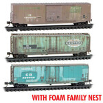 Micro Trains Line 99305041 N Conrail Weathered 3 Pack - Foam