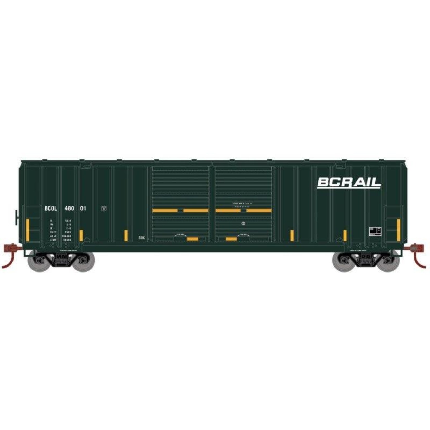 Roundhouse 1063 HO 50' FMC 5283 Double Door Box BC Rail