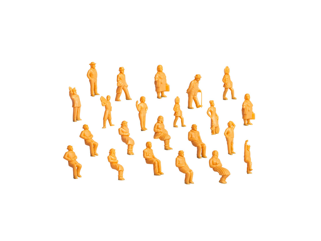 1967100 HO Unpainted Figure Assortment - 48 Pieces