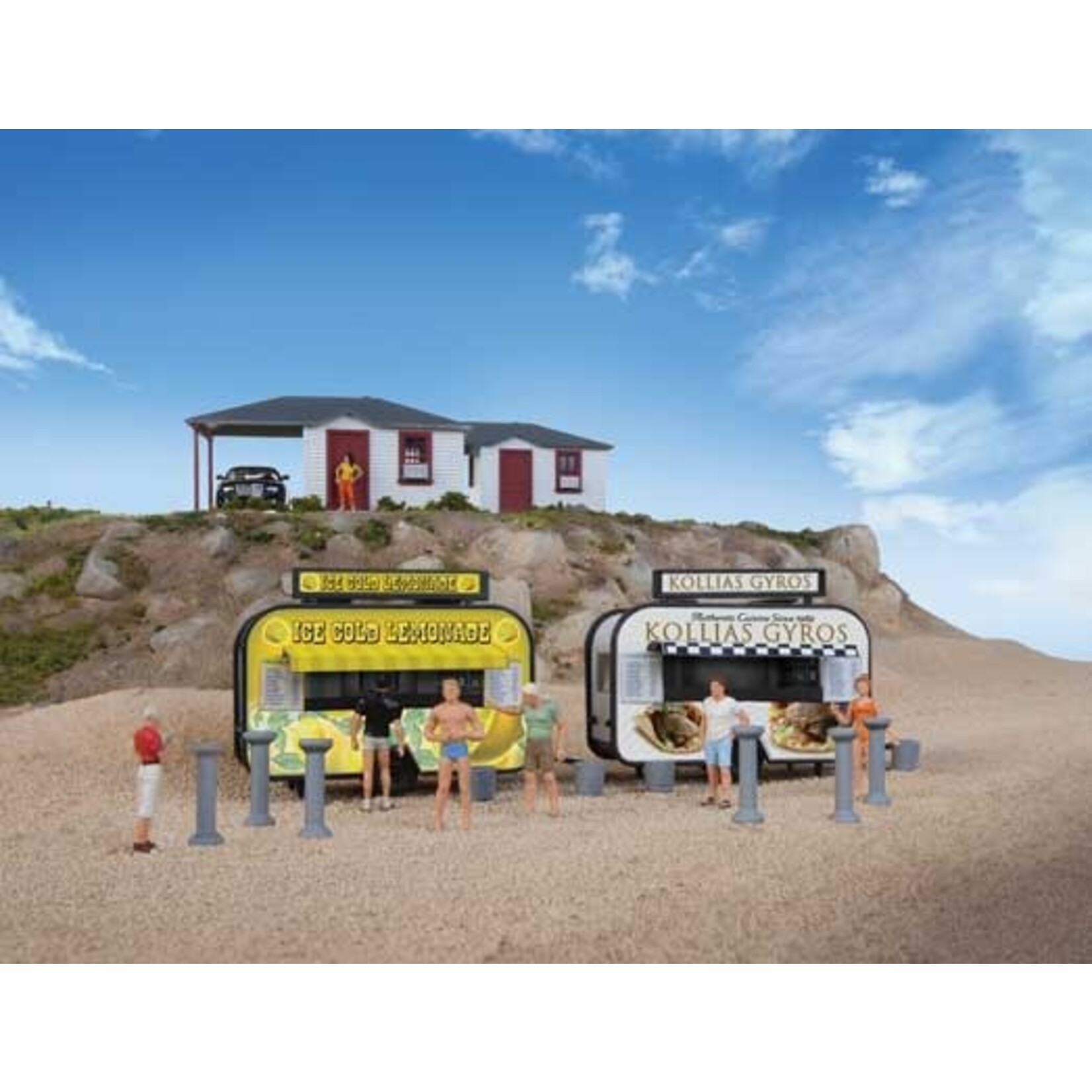 Walthers 9492906 HO Gyro and Lemonade Food Trailers Kit