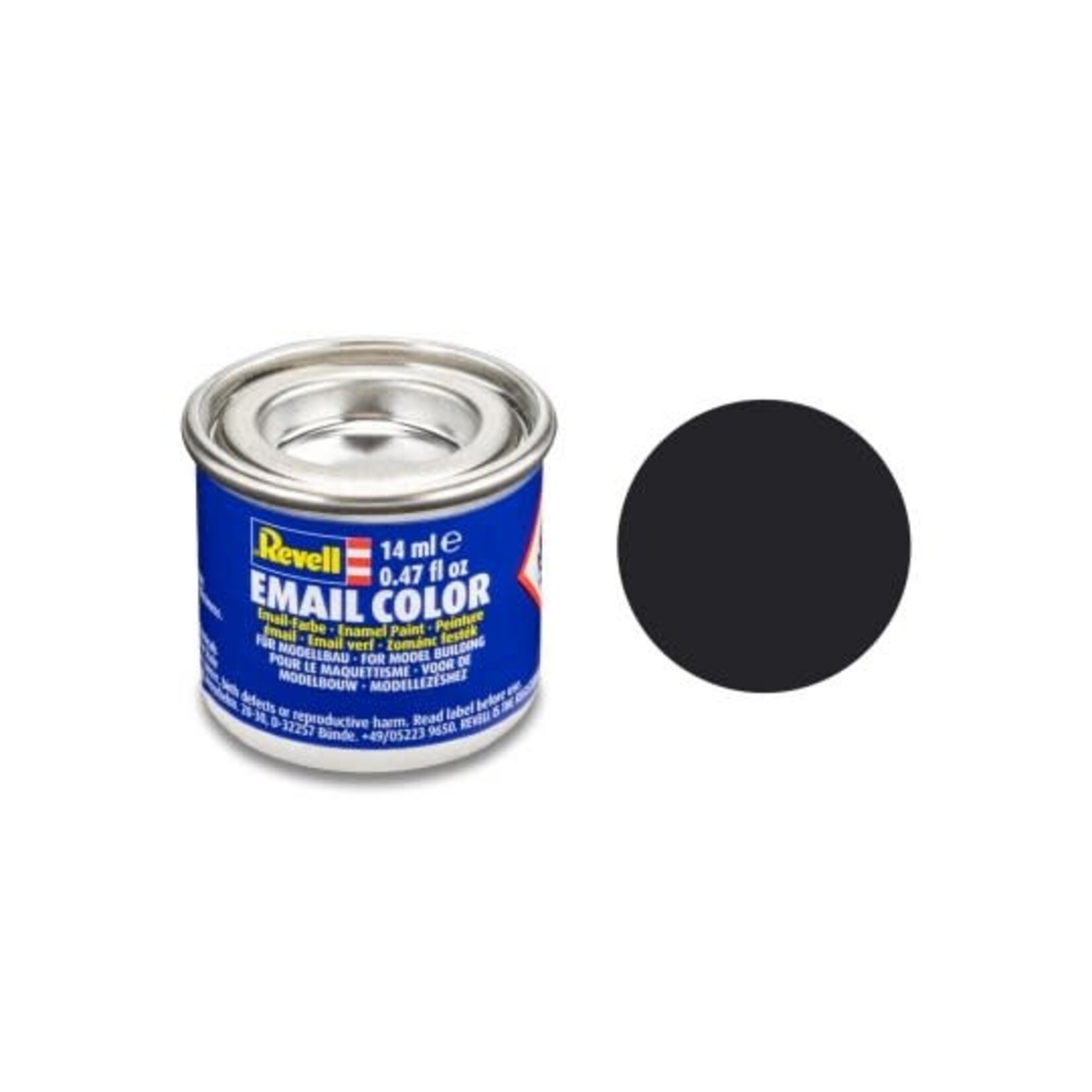 Revell 32106 Tar Black Mat Enamel 14ml Tinlet