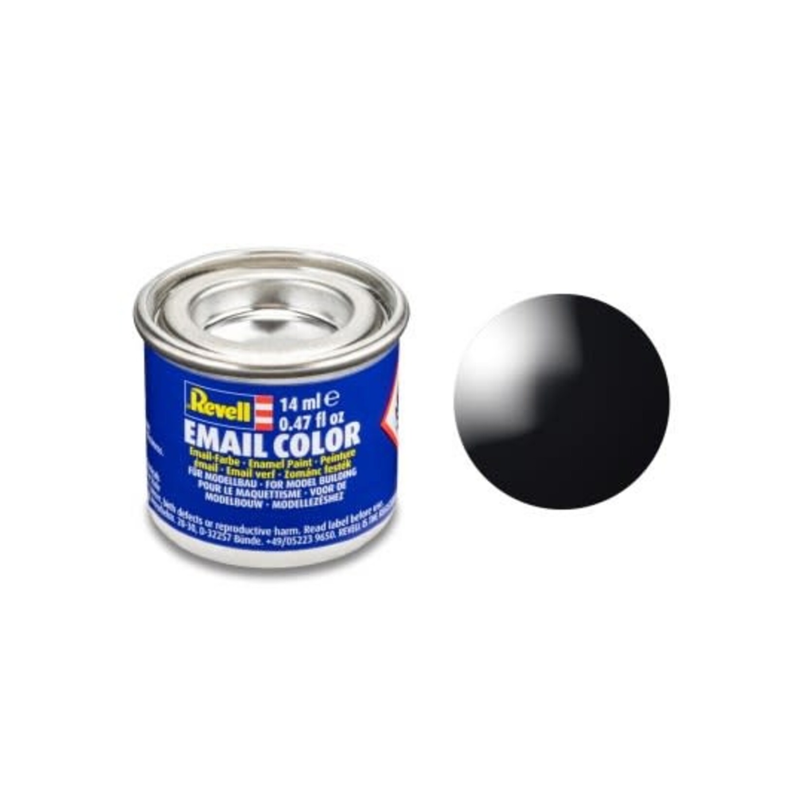 Revell 32107 Black Gloss Enamel 14ml Tinlet