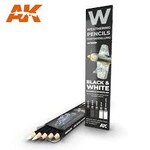 AK Interactive 10039 Weathering Pencils:  Black & White Shading & Effects Set (5 Colors)
