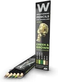 10040 Weathering Pencils: Green & Brown Shading Set (5 Colors)