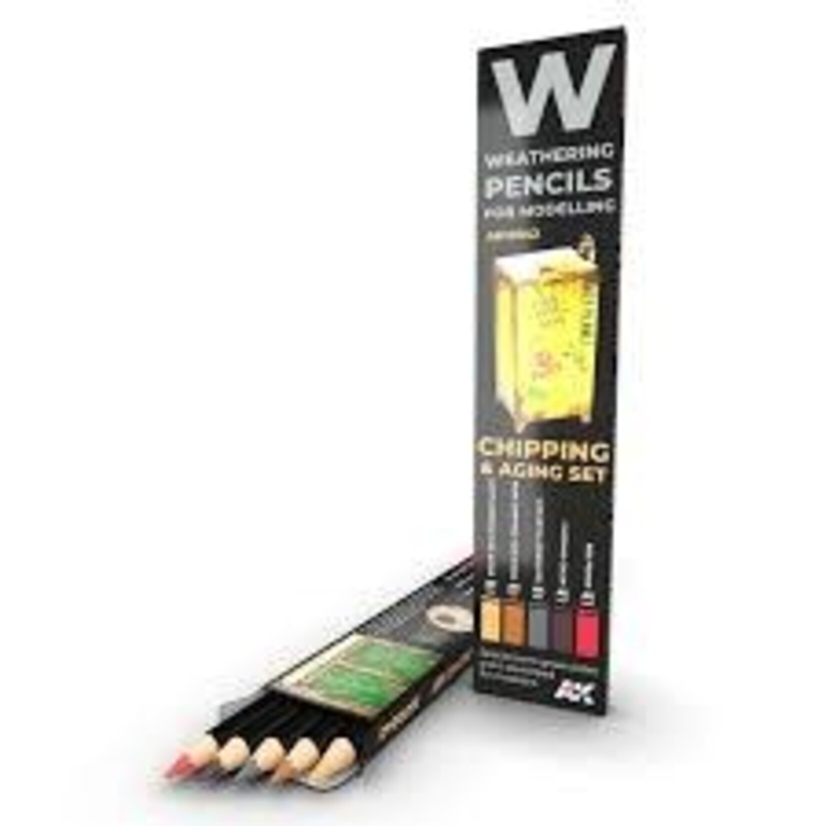 AK 10042 Weathering Pencils: Chipping & Aging Set (5 Colors)
