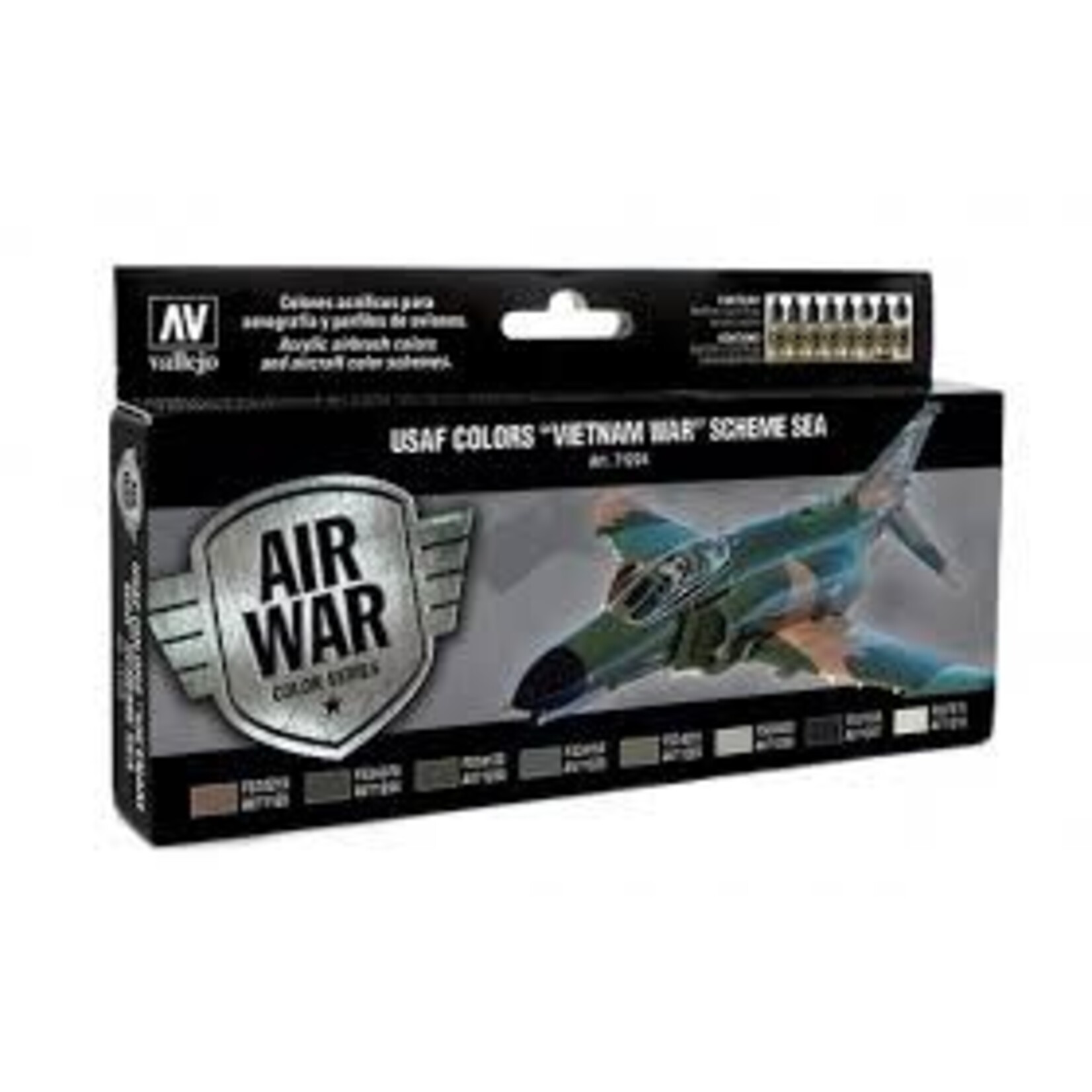 Vallejo 71204 USAF Vietnam War Paint - 8 Color Paint Set