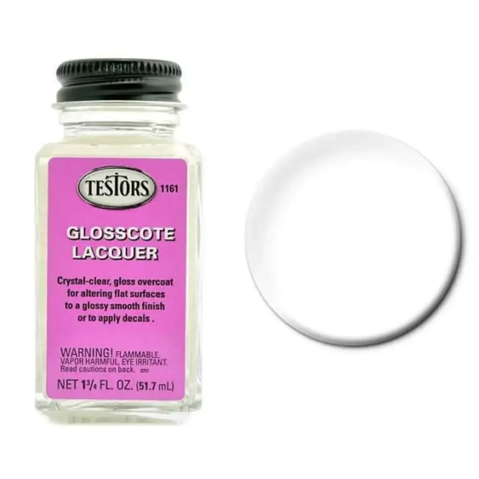 Testors 1161 Glosscote Clear Finish -- 1-3/4oz 51.8mL Bottle