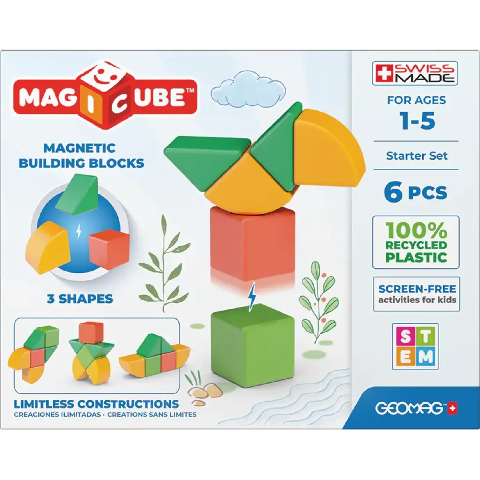 GeoMag 200 Shapes Recycld 6 pcs Magicube