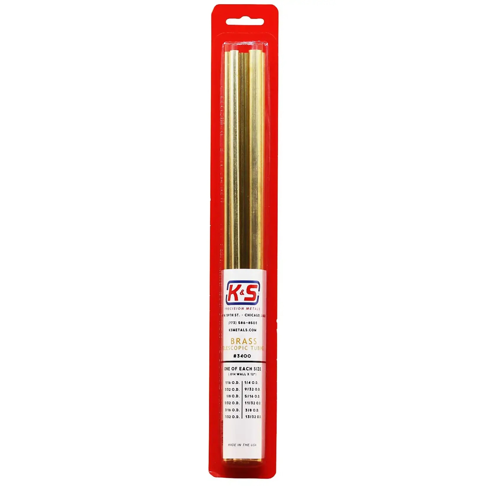 K&S 3400 Brass Telescopic Tubing (Small)