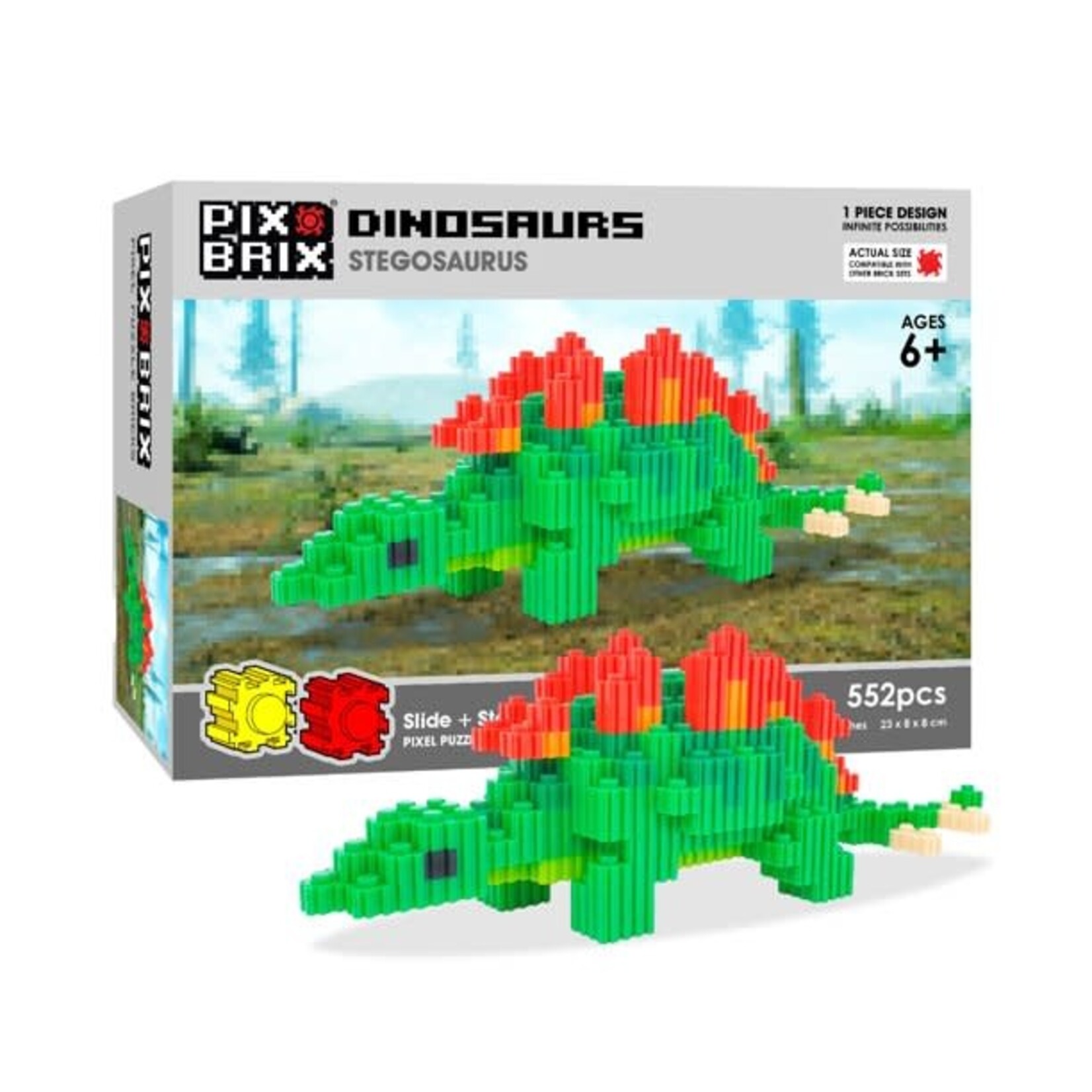Pix Brix Stegosaurus Dino Pix Brix