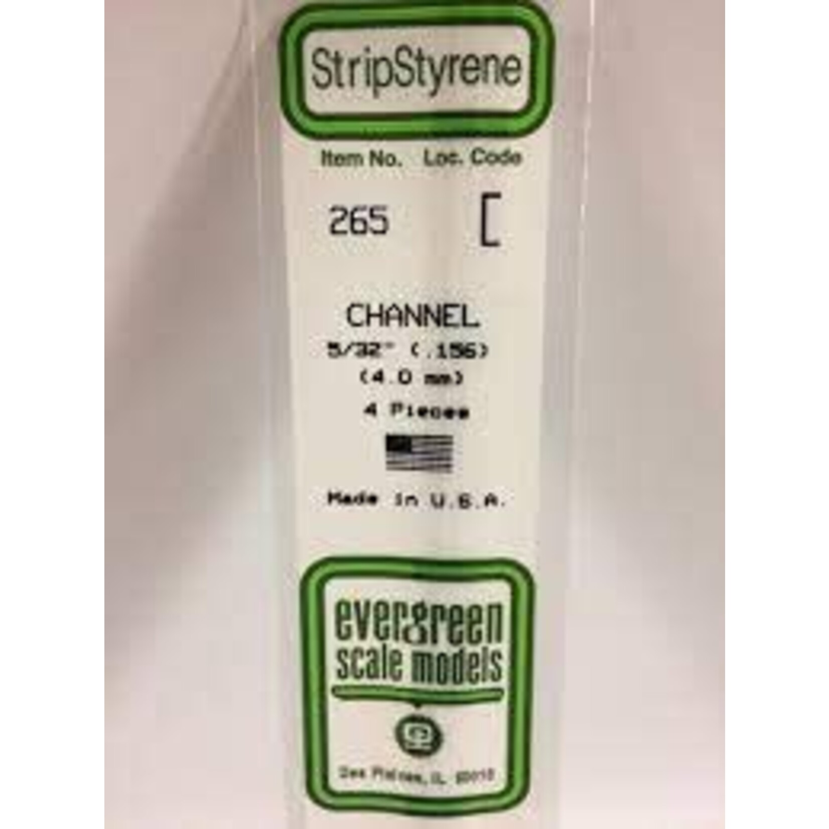 Evergreen 265 Styrene channel .156"  4/