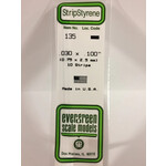 Evergreen 135 Styrene Strip .030x.100" 10/