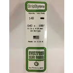 Evergreen 148 Styrene strip .040x.188" 10/