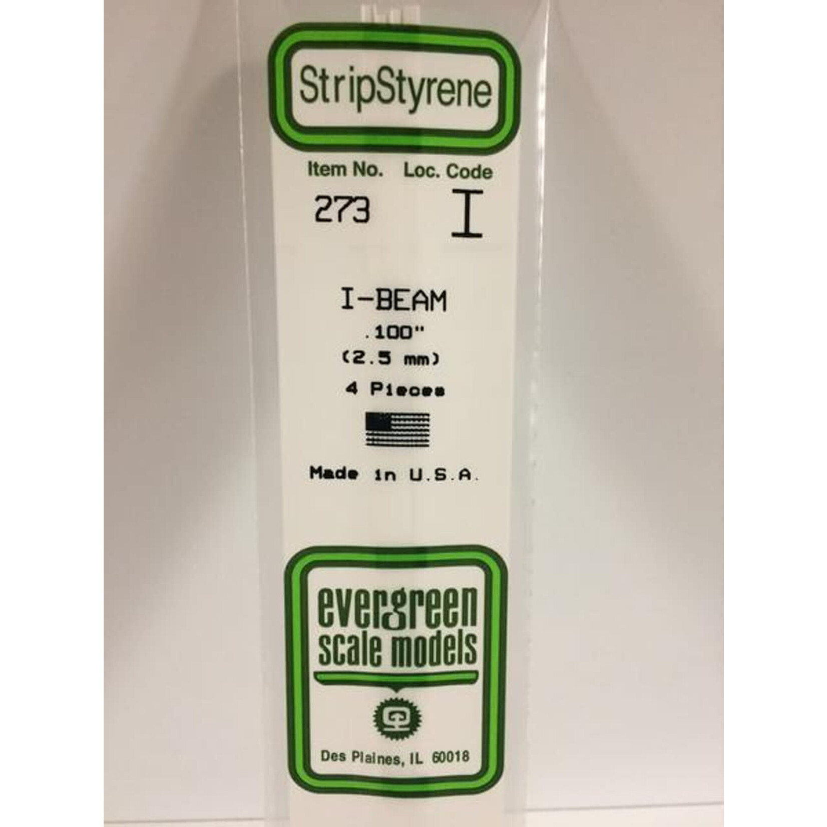 Evergreen 273 Styrene I-beam .100"   4/