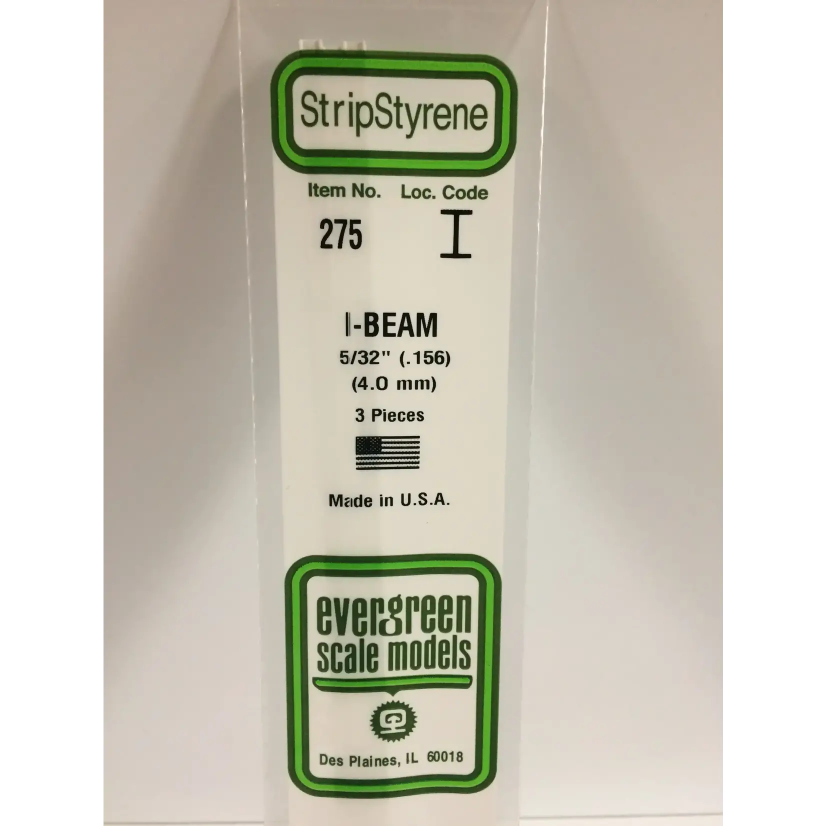 Evergreen 275 Styrene I-beam .156"   3/