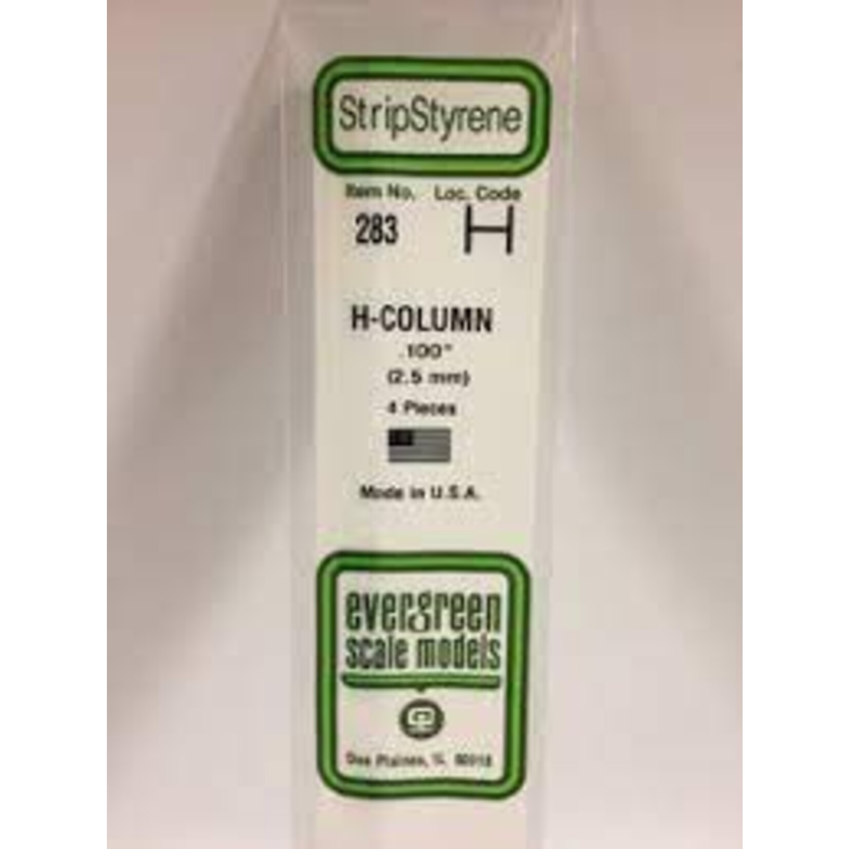 Evergreen 283 Styrene H-column .100" 4/