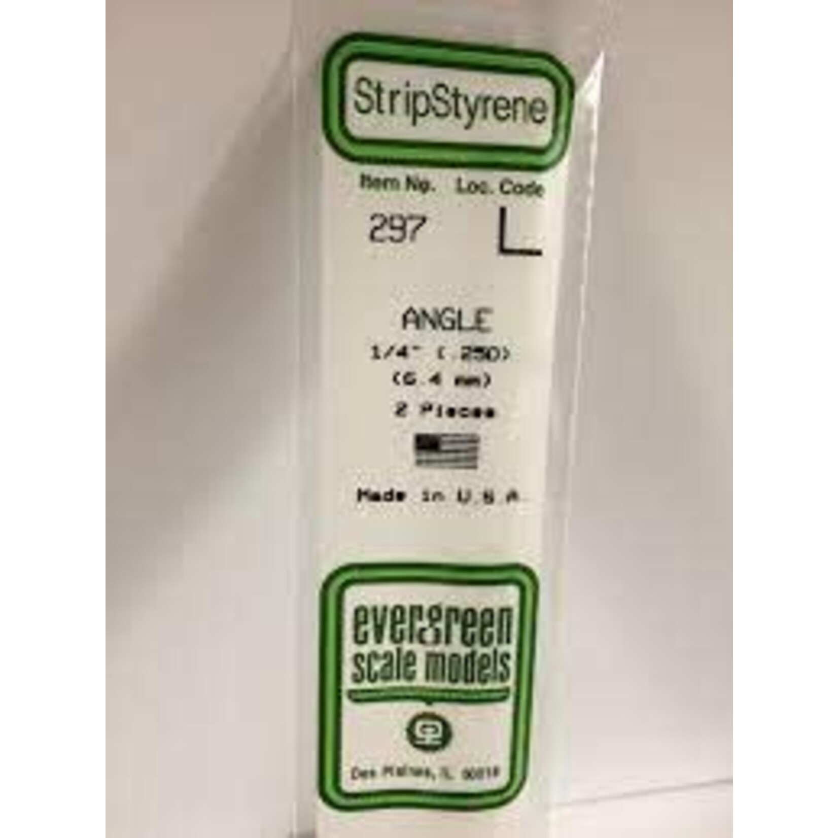 Evergreen 297 14" Styrene Angles - .250"