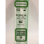 Evergreen 8106 Styrene strip 1x6"    10/
