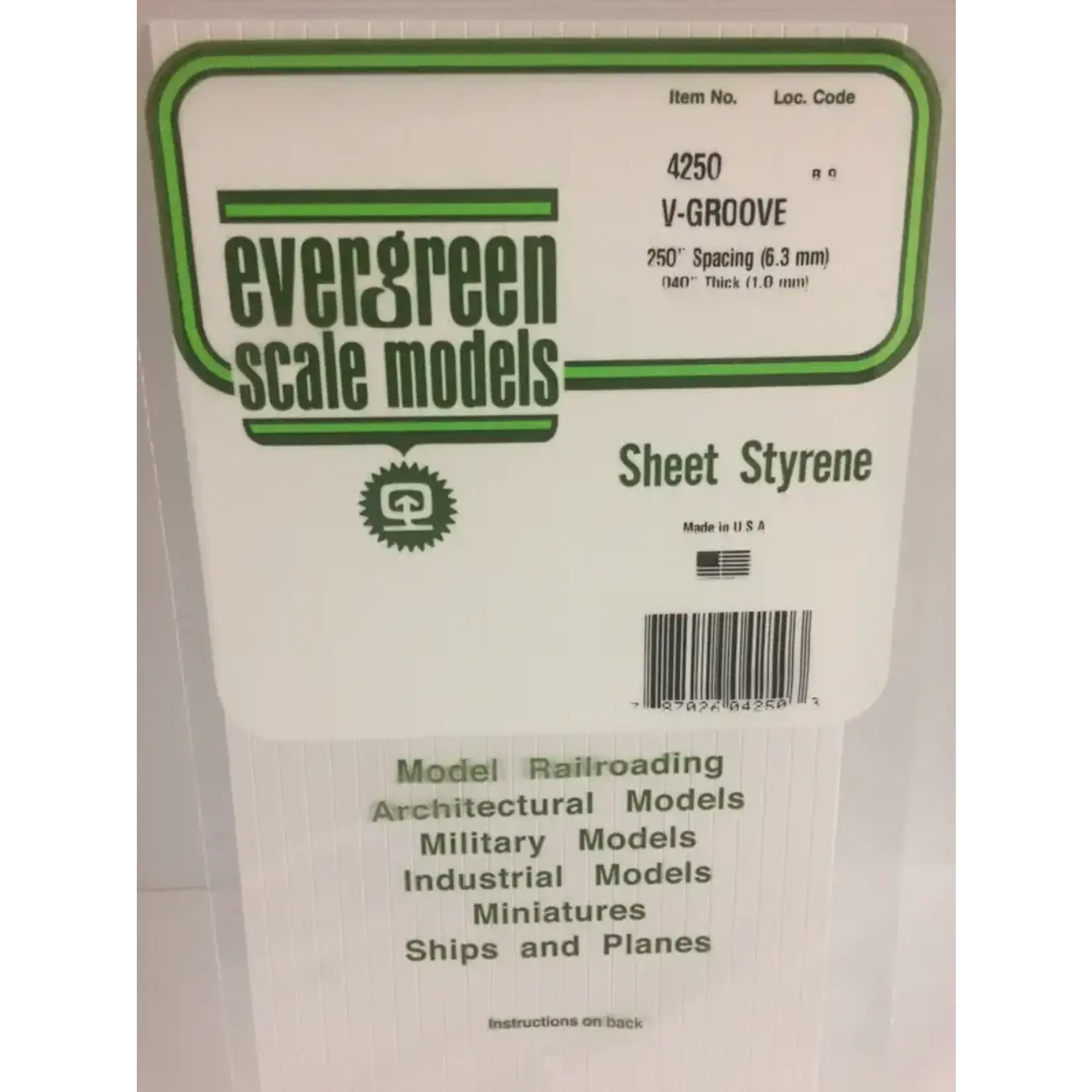 Evergreen 4250 Siding .040 V-groove .250