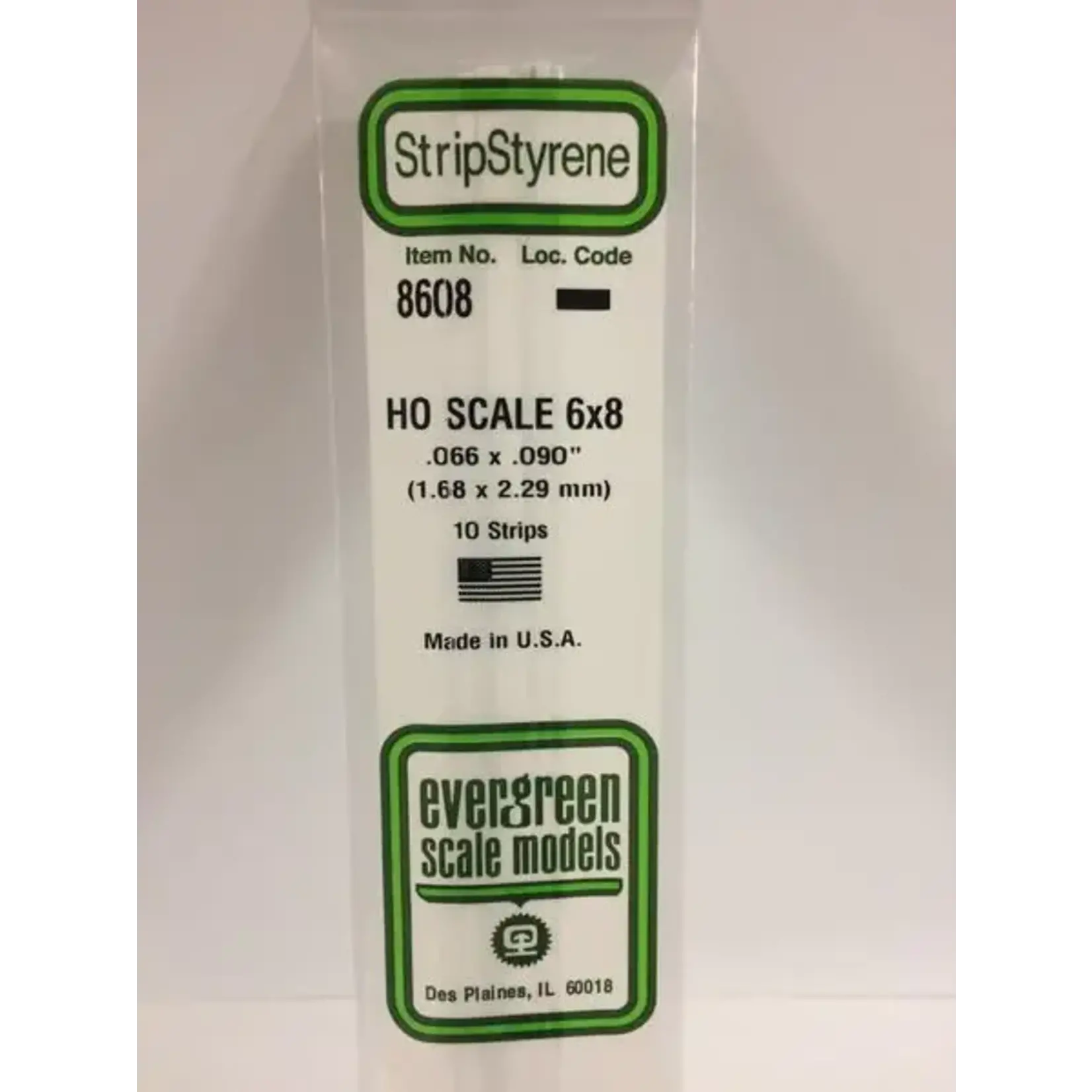 Evergreen 8608 Styrene Strip 6x8"    10/