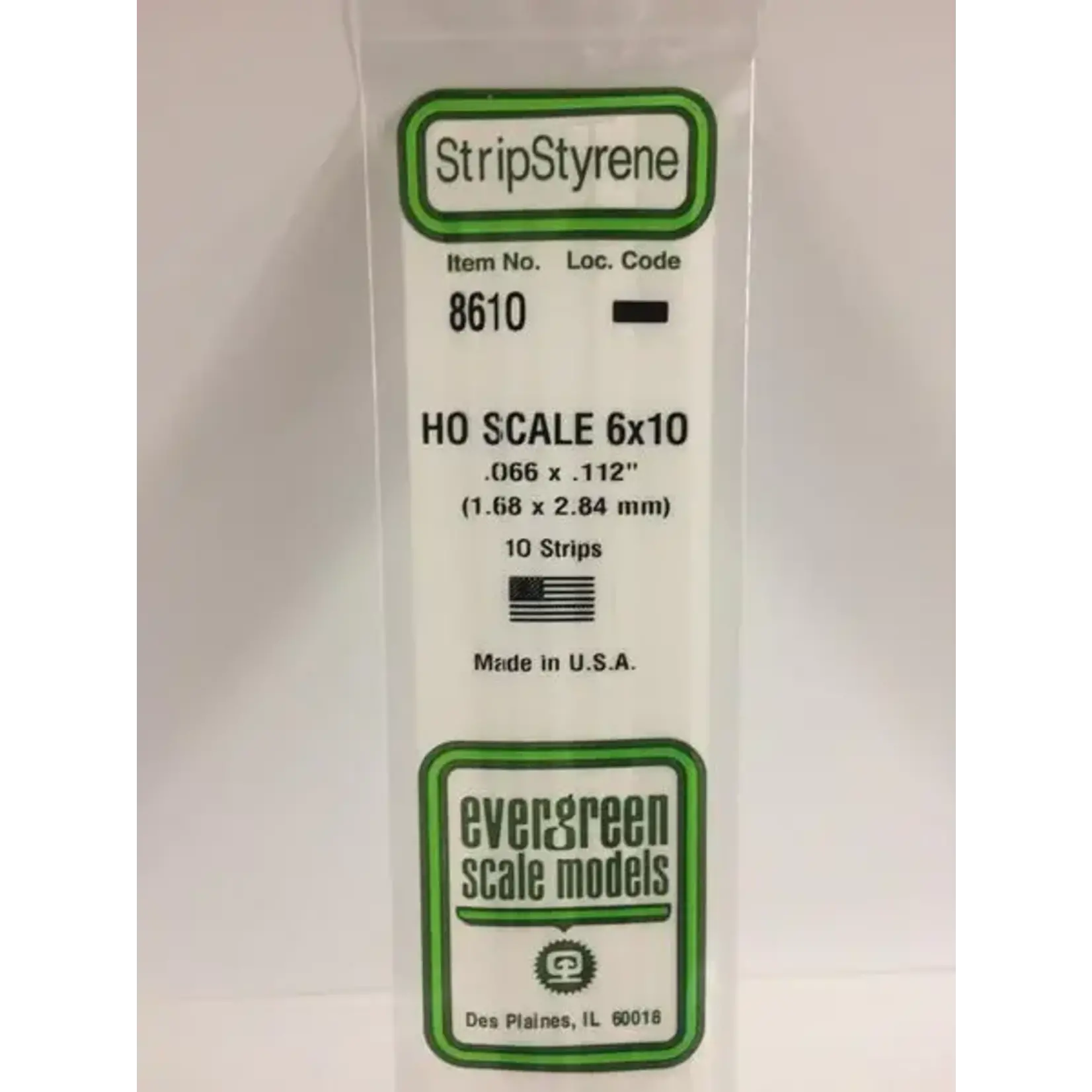 Evergreen 8610 Styrene strip 6x10"   10/