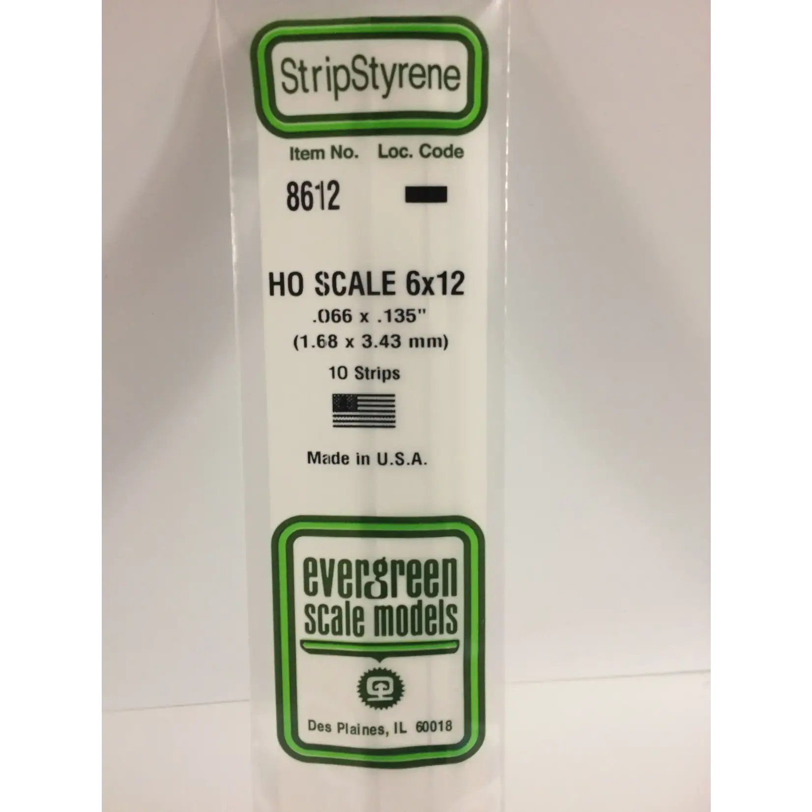 Evergreen 8612 Styrene strip 6x12"   10/