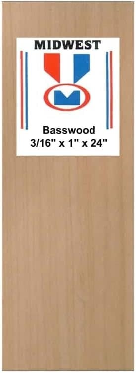 4105 Basswood Sheets 3/16x1x24