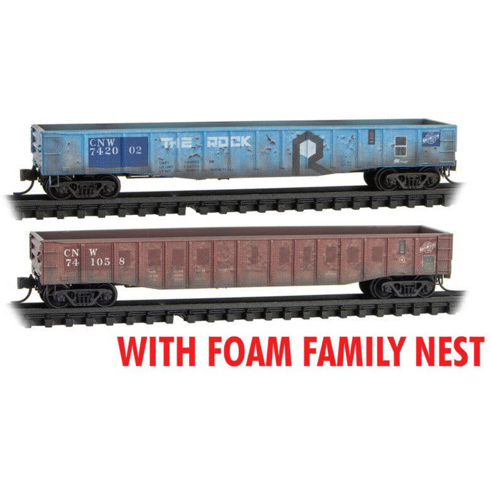 Micro Trains Line 99305016 N Chicago and North Western Weatherned 2 pack