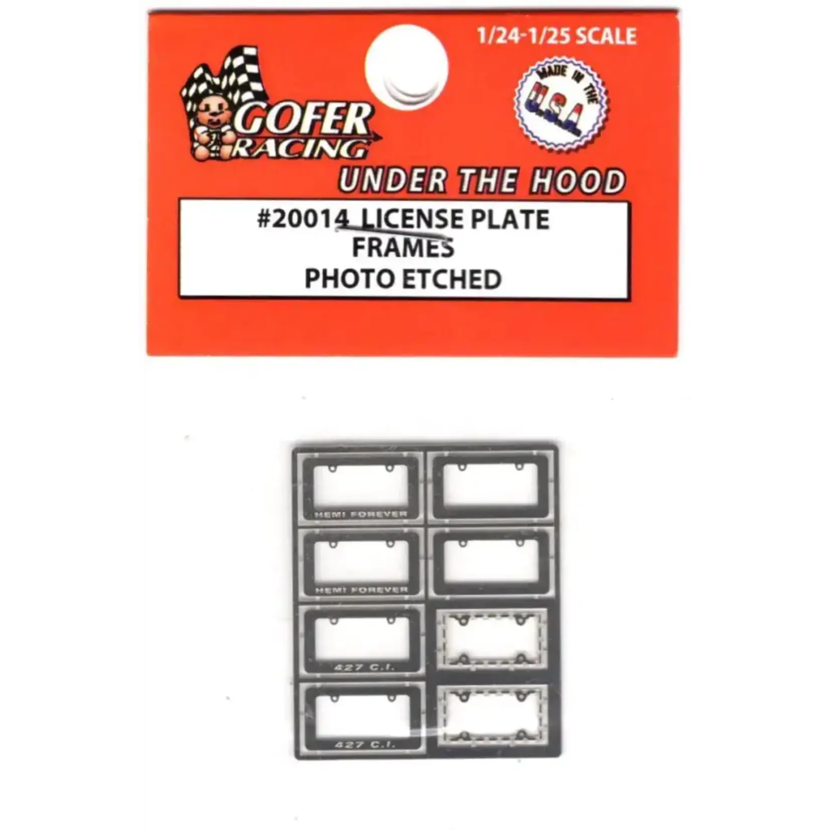 Gofer Racing 20014 Photo Etched License Plate Frame