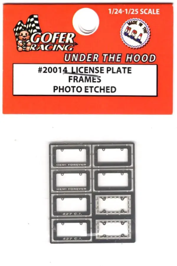 20014 Photo Etched License Plate Frame