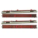 Micro Trains Line 99305510 N QUAX 89'4" TOFC Intermodal Flatcar 2-Pack with Bolster Rack