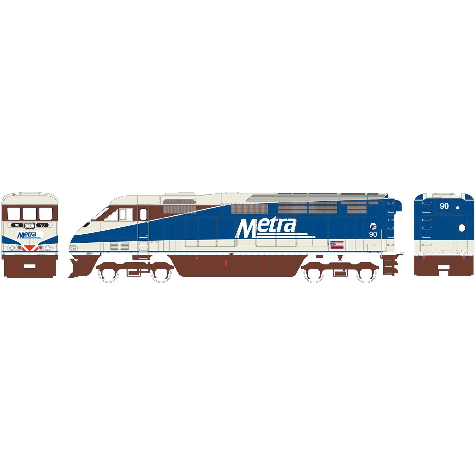 Athearn 15261 N F59PHI METX 90  METRA