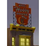 Miller Engineering 441402 HO/N Who's Hobby House Animated Neon Billboard
