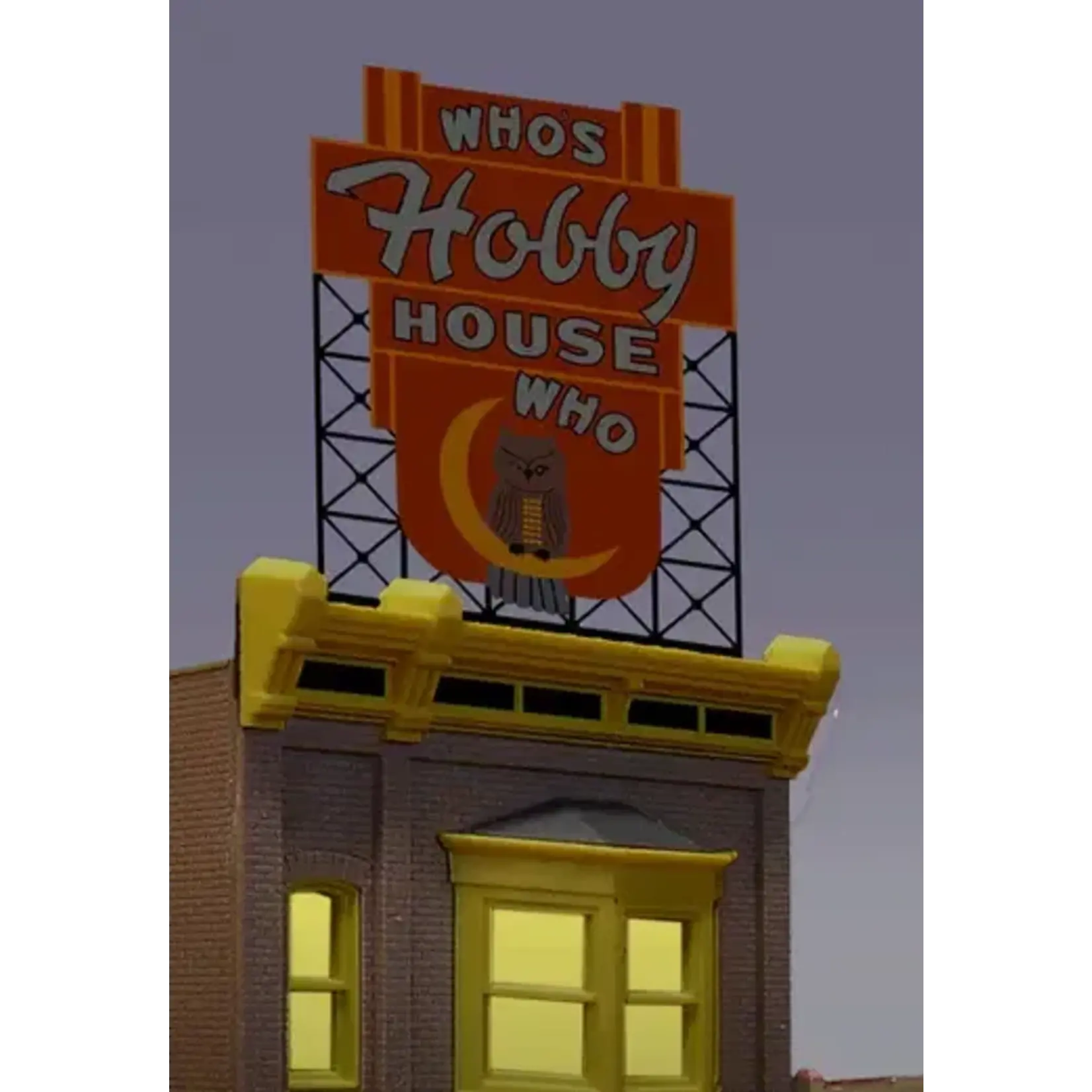 Miller Engineering 441402 HO/N Who's Hobby House Animated Neon Billboard