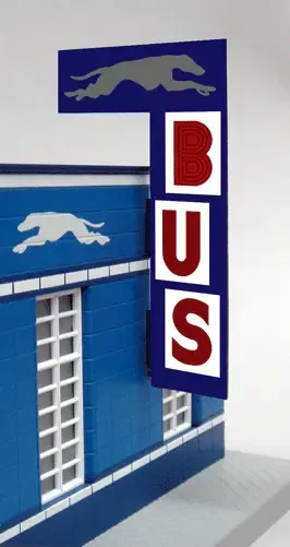 5881 Vertical Bus Station Animated Neon Billboard