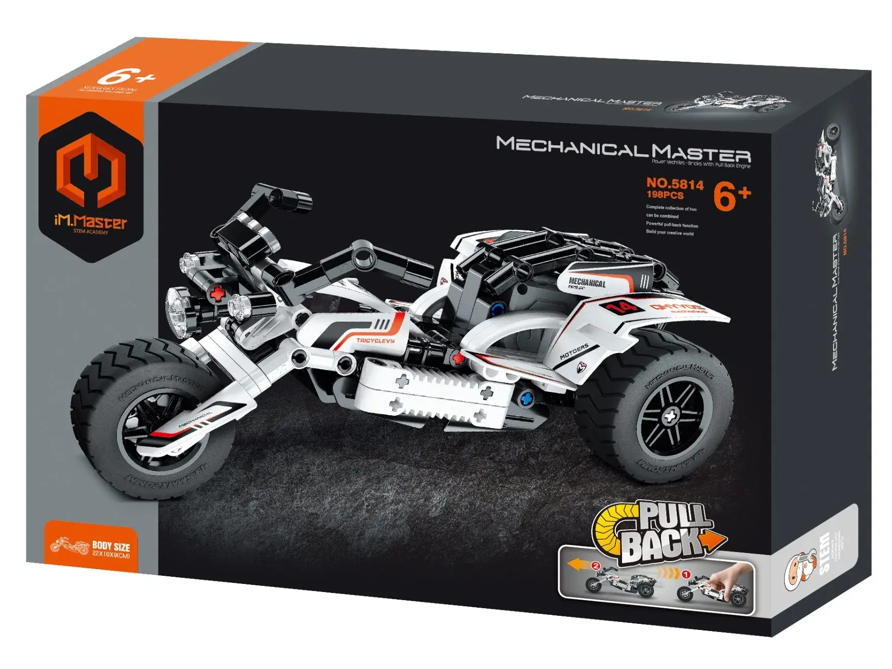 5814 Tech Bricks Pull-Back Motorbike