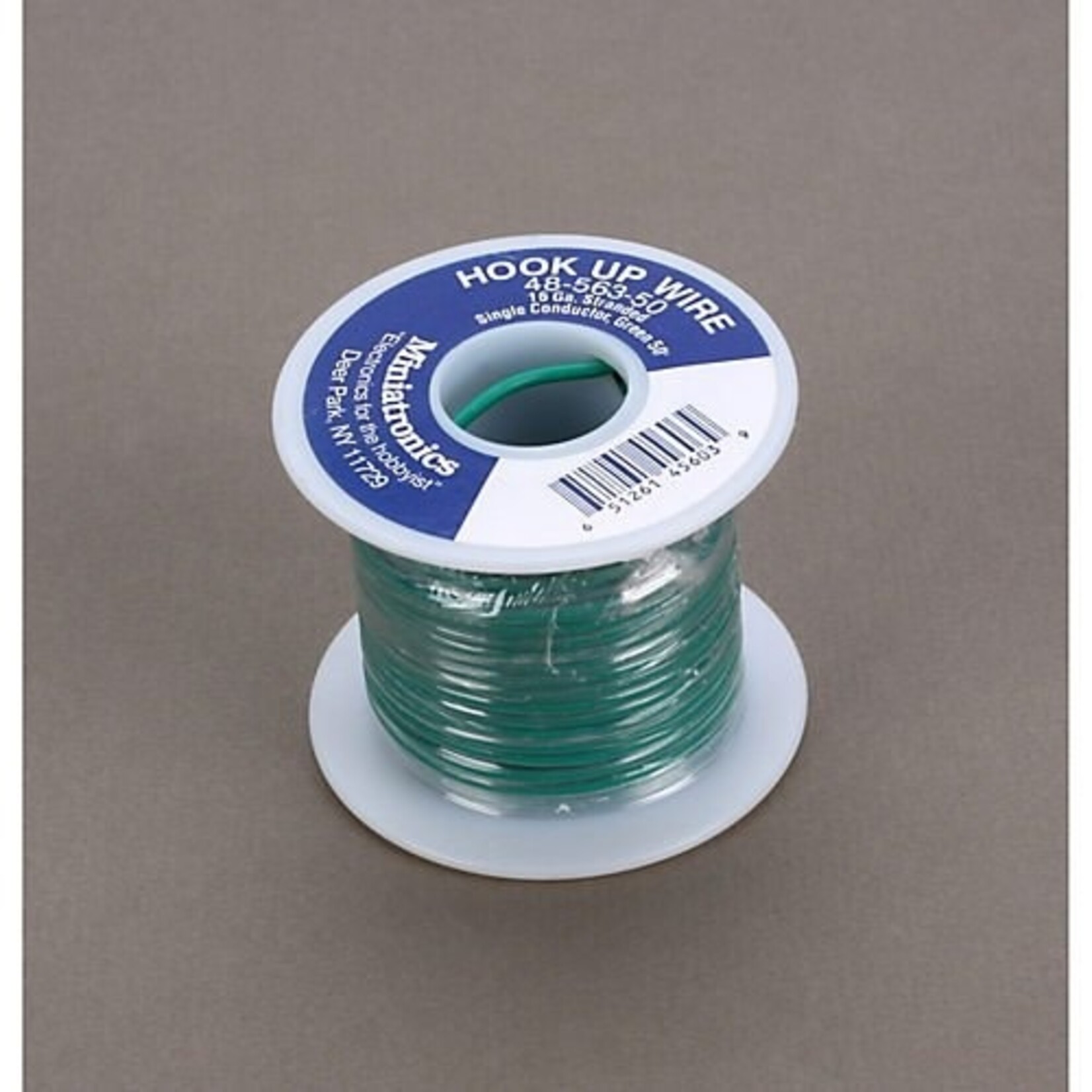 Miniatronics 4856350 16 Gauge Flexible Single Stranded Conductor Green 50'